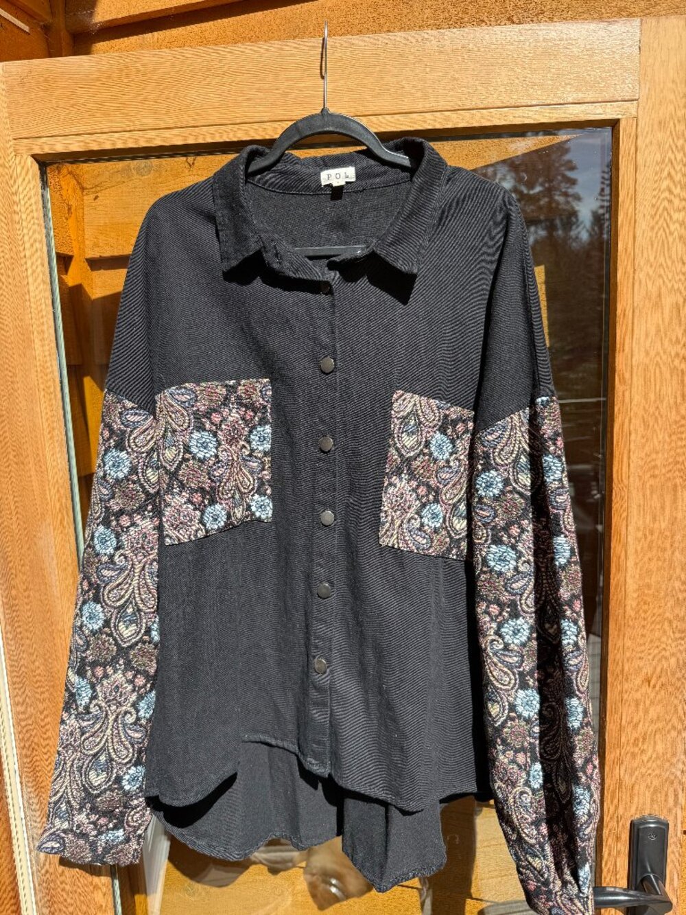 POL Black Denim/Knit jacket